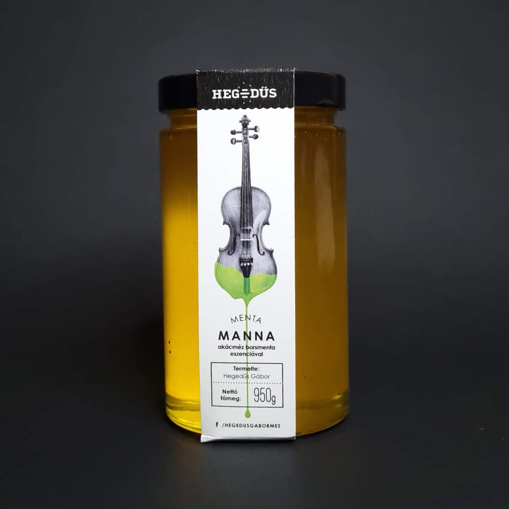 Menta Manna, bakácméz borsmenta esszenciával 950grammos üvegben.